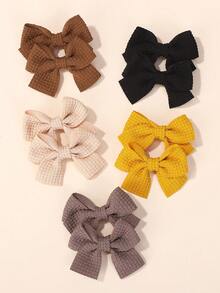 bilicaca 10Pcs/Set New Cute Ribbon Bowknot Hair Clips For Kids Handmade Baby Girls Hair Accessories - Multicolor - View 5