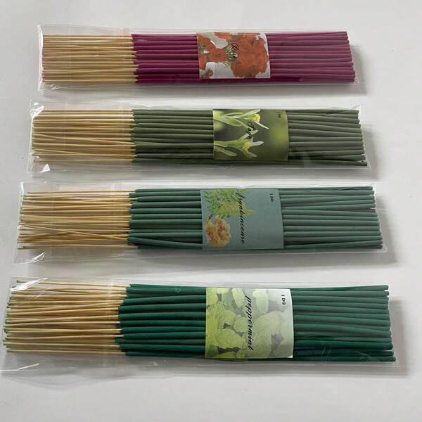 36pcs 8.66" Handmade Bamboo Incense Sticks, Floral, Herbal & Woody Scents Including Mint, Sage, Rose, Frankincense Blends, Suitable For Home, Hotel & Office, Long-Lasting Fragrance Odor Removal