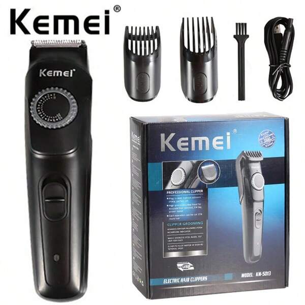 Tosabarba regolabile Kemei KM-5013 per uomo, ricaricabile, tagliacapelli per baffi e barba incolta, rasoio per viso