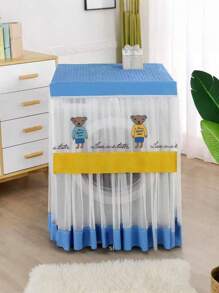 1pc Lace Embroidery Washing Machine Cover, Waterproof Dustproof Automatic Washing Machine Protector, Fit For 8kg/10kg Washing Machines