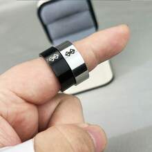 不锈钢简约几何图案卡通logo定制戒指 - 戒指 - 查看 8