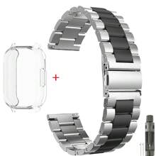 Hülle + Edelstahl Metalarmband kompatibel mit Redmi Watch 5 Active Band, TPU weiche Hülle Bildschirmschutz kompatibel mit Redmi Watch 5 Lite Metallarmband