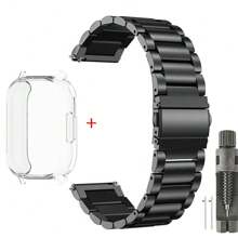 Hülle + Edelstahl Metalarmband kompatibel mit Redmi Watch 5 Active Band, TPU weiche Hülle Bildschirmschutz kompatibel mit Redmi Watch 5 Lite Metallarmband