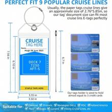 5/10/20 Pack Cruise Luggage Tag Holder For Carnival, NCL, Princess, MSC Cruises, Clear Cruise Tag Holder With Zipper Seal, Wide Waterproof Cruise Essential Cruise Accessories Graduation Vacation Travel Accessories Summer Travel Essentials Travel Bag For School School Accessories School Stuff