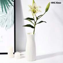 Florero de plástico de unicolor estilo nórdico, duradero y antideslizante para decoración de flores artificiales, soporte creativo y minimalista para arreglos florales para la sala de estar