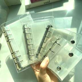 1pc A6/A7/A8/M5 Portable Transparent Loose Leaf Binder, Transparent Sticker Book, Seal Book, Sticker Book, Photo Storage Bag, Can Be Used As Photo Album, Budget Planner, Diary, Notebook, Office Supplies