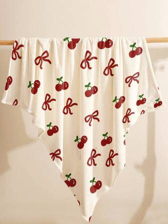 1 件樱花蝴蝶结印花柔软毛毯，沙发盖毯，温暖毛绒午睡毯，适合沙发、床、露营、旅行，多功能礼品毯，适合所有季节，适用于办公室、家庭、沙发