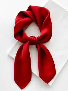 1pc Solid Color 90cm Satin Scarf, Comfortable & Simple Women Bandana, Versatile Spring/Summer/Autumn Square Scarf, Headband, Neck Scarf, Suitable For Daily Outings, Dates, Dinners, Events - Rust - View 10