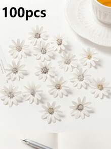100pcs Artificial Silk Flower Decor Accessories For Headpieces, Wedding Corsage DIY Crafts