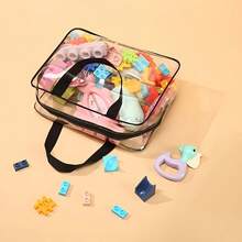 1/2/3/4/6/8 件透明收纳袋，互锁玩具收纳袋，用于积木和其他玩具，带按扣封口 PVC 旅行收纳袋（不包括玩具）