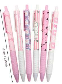 1/6pcs Ultra Dry Pink Gel Pen, Accurate 0.5mm, Smooth Writing, Suitable Forffices And Classrooms, Suitable Foreenagers And Adults, Suitable Forome And Classroom Education, Multi-Purpose Gel Pen Is Very Suitable Forear-End Examinations, A Set Of Gel Pens And Ball Pens, Holiday Appliances, Classroom Supplies, Children's Day Gifts
