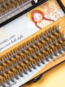 60 Clusters 3 Rows D Curl 20D Lash Clusters Synthetic Faux Mink Eyelashes Individual Lashes, Fluffy Mega Volume Eyelash Extensions 8 10 12 14 16mm DIY Eyelash Clusters At Home Natural Eyelash Extension 3D Russian Strip Personal Eyelash Makeup Tool