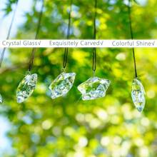 1/6pcs Transparent Pentagram Crystal Glass Suncatcher Christmas Ornaments Clear Faceted Glass Christmas Star And 2025 Annual Christmas Star Crystal Hanging Ornaments For Christmas Tree Winter New Year Party Supplies Christmas Decor