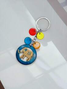 Handmade Natural Coconut Shell Key Chain, Minimalist Creative Design, Unique Vintage Decoration
