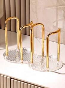 1pc Acrylic Disposable Paper Cup Holder, Light Luxury And Elegant Coffee Cup Storage Rack, Suitable For Kitchen Restaurant, Home, Cafe, Office And Hotel Use, Ideal For Neatly Storing Paper Cups