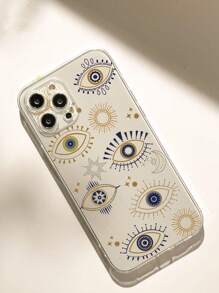 1 Stück kreatives Sonnenmondaugen-Design Handyhülle aus weichem Material,, Honor, Redmi, Galaxy