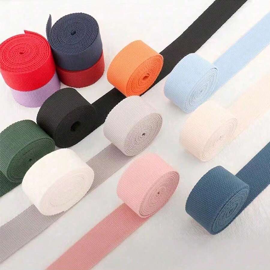 1 pieza 5M*32MM/5M*25MM Cinta de poliéster de colores, cinta portátil, cinta para mochilas, accesorios para confección de bolsas, tela DIY de decoración navideña, cinta de poliéster DIY, cinta de correa de mochila