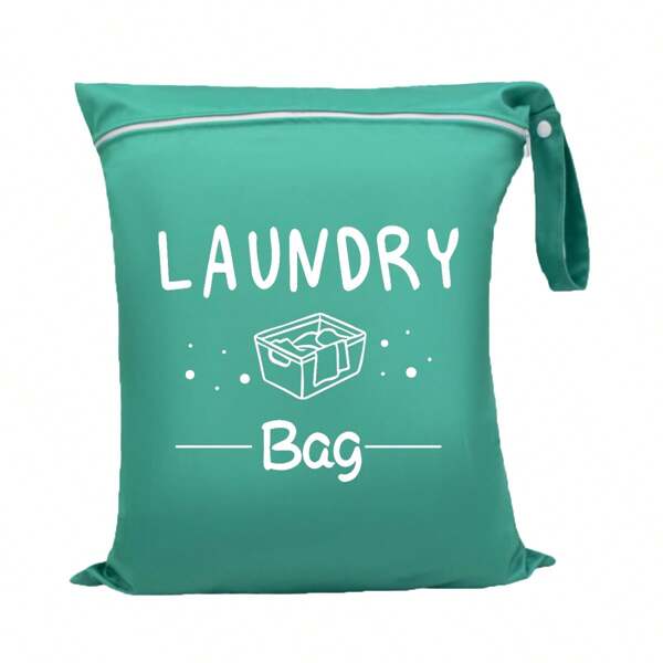 Bolsa húmeda con bolsillo con cierre y asa, bolsa de almacenamiento reutilizable para piezas de extractor de leche y artículos para bebés, bolsa impermeable para pañales, trajes de baño o ropa mojada