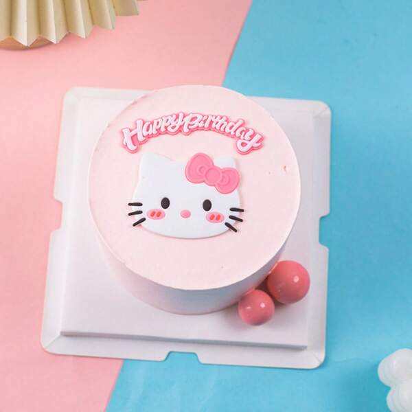 Sanrio 1 Pc Cake Decoration KT Cat Soft Plastic Ornament Happy Birthday Baking Dress Up