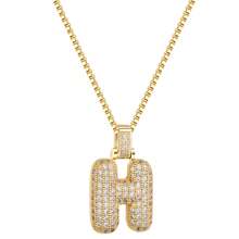 1 Stück modischer, eleganter Kristall-Strass-Buchstabenanhänger-Kette in Goldfarbe für Frauen