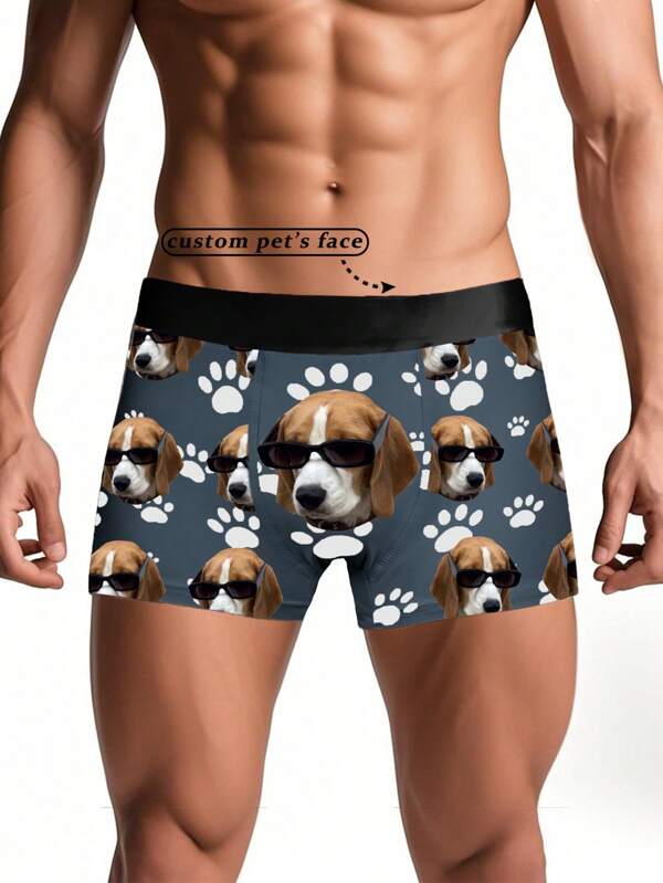 Boxeri personalizați pentru animale de companie, folosind Fotografie pentru animale de companie Lenjerie de corp pentru bărbați pisica personalizat
