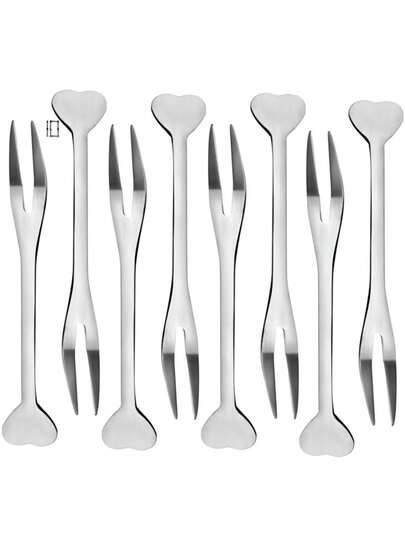 NilosDecor 10 Mini Garfinho Talher Petisco Aperitivo Fondue Buffet Inox