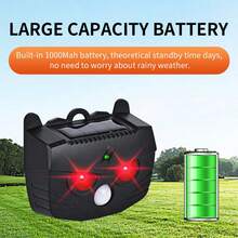 Solar Powered Animal Repeller, Bird Repellent. Waterproof For Outdoor Use, Intelligent Heat Source Sensor, Wide Coverage Area, Ultrasonic Strobe Light. Can Be Hung At Different Zones And Heights To Deter Birds, Reptiles, Bats, Rodents, Suitable For Farms, Orchards, Tea Plantations, Fruit Trees, Indoor Spaces, Kitchens, Warehouses, Hotels - Black - View 4