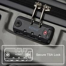 KONO Valigia da uomo con telaio rigido in ABS e ruote a 360°, cavi manuali e fatturati in lunghezze 20/24/28 pollici, adatta per viaggi, viaggi di lavoro e vacanze, per uomini, donne e tutti gli altri.