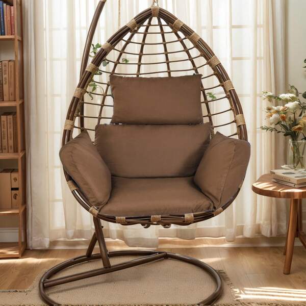 Thick Swing Chair Cushion, Soft Hammock Seat Pad, Breathable Hanging Egg Chair Pillow, Indoor/Outdoor Cozy Lounger Pad, Removable & Washable