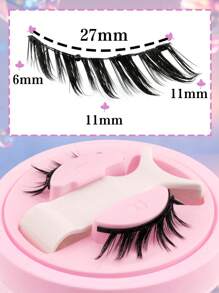 1 Pair Natural Cartoon Magnetic Eyelashes With Magnetic Clips, Reusable, No Glue, Soft And Durable, Portable, Enhances Eyes, Suitable For Women, Parties And Gatherings