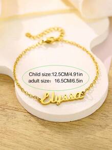Customized Name Bracelets For Children Stainless Steel Chain Personalized Fashion Jewelry Best Gift ,Contracted,Simple,Casual,Old Money,Cuties,Custom,Personalized,Unique Ideal Gifts For Her Girlfriend,Mom,Family,Friends,Daughter For Anniversaries,For Valentine's Day,For Mother's Day,For Birthdays,For Graduation,For Daily Wear,For Weddings,For Prom
