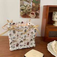 A Cute 3D Bow Storage Basket, Desk Miscellaneous Storage Basket, Waterproof Cosmetic Storage Basket, A Variety Of Brush And Skincare Storage And Organization, Desk Decoration, Cosmetic Organizer,For Back To School - Multicolor - View 24