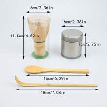 4 Stück/Set japanischer Stil Matcha Dose Holzlöffel exquisite Unterpackung Dose perfektes Geschenk für Zeremonien, Schulanfang