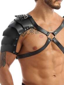 Cinturón de piel sintética para hombre, Disfraz de gladiador (con cinturón), Disfraz de gladiador gótico
