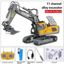 Children, Remote-Controlled Excavator, Alloy Remote-Controlled Car, Excavator, Boy, Construction Vehicle, Rechargeable, Model Toy, Car Gift