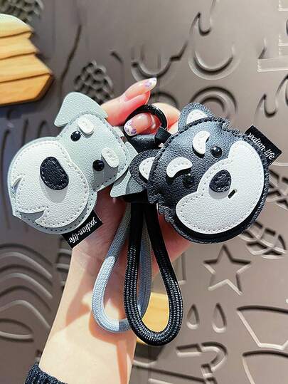 1pc Creative Leather Dog & Cat Keychain Pendant, Cute Animal Keyring Decor, Bulldog, Poodle, Schnauzer, Husky, Beagle, Great Gift For Friends, Family, Valentine's Day, Birthday, Party Accessories Bag Accessories Lanyards With Id Holder Car Accessories Bag Charms Car Accessories Teacher Sister Gift Ideas