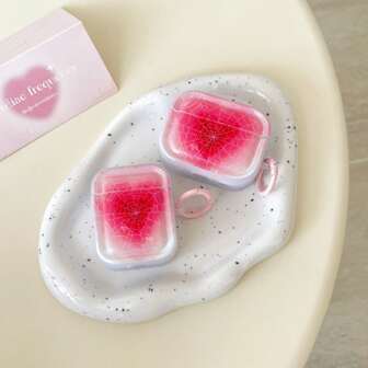 1pc Ombre Pink Spider Pattern Wireless Bluetooth Earphone Case, Shock-Proof Protective Cover For AirPods Pro/Pro2 4th Generation