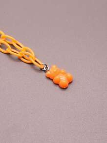 1 Stück Halskette mit kaugummi-farbigem Harz Anhänger für Frauen und Mädchen, Acrylkette Schmuck Großhandel Geschenke