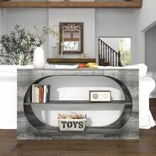 Retro Console Table Entryway Porch Storage 3-Tier Narrow Shelf Hallway Table - 1 - View 3