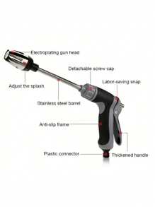3pcs Garden Flexible Hose Set, Multi-Functional High-Pressure Car Washing Spray Gun Set, Household Car Washing Set, Available In Different Sizes
