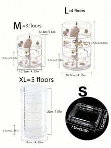 3/4/5 Tier 360° Rotating Storage Box, Jewellery Box, Jewelry Organiser, Jewelry Organizer, Jewelry Holder, Large Capacity Makeup Organizer Rack, Multi-Functional Storage Shelf, Display Tray, Vanity Tray, Transparent Storage Cabinet
