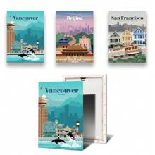 1pc/3PCS Images A Wall Arts Posters Modern Travel Amsterdam Tokyo London Iceland Bali Vancouver Travel Posters And Prints Modern Wall Art City Painting Landscape Oil Painting Frameless/Framed Canvas Art ,Wall Art With Frame