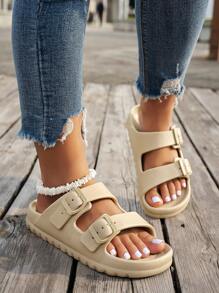Pantuflas de verano para niñas, de material EVA, ligeras, transpirables, antideslizantes y con talla ajustable para uso en interiores/exteriores
