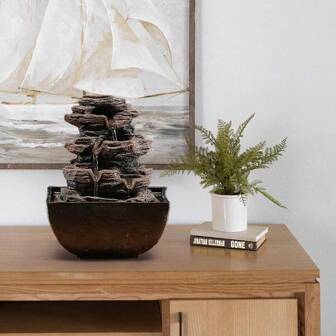 1pc Tranquil Oasis Desktop Fountain - Relaxing Indoor Water Scenery, Bringing Soothing Sound To Home, Office, And Bedroom Decorations - Compact, Low Maintenance