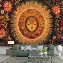 1 Pc Boho Sunshine Printed Tapestry, Modern Polyester Square Wall Hanging, Suitable For Room, Living Room, Bedroom Decor, Home Decoration - Multicolor - View 4