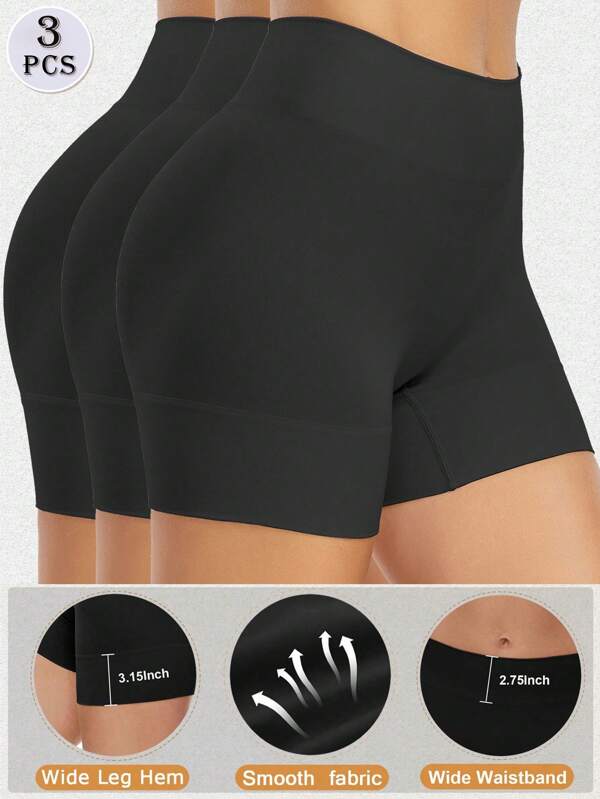 3 stuks shapewear shorts voor vrouwen, anti-schuur shorts, boyshorts, slips, naadloos ondergoed, slip shorts voor onder jurken
