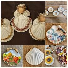 10pcs Natural Scallop Shells - White Sea Shells From The Beach - For DIY Crafts, Home Decor, Vase Filler - Perfect For Coastal Theme - Gift For Crafters & Beach Lovers ￼