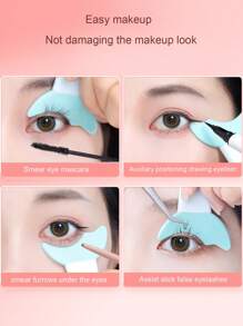 mulynsie Multifunctional Makeup Eyeliner Stencil, 1pc Eyeliner Assistant, Silicone Eyeliner Template ,Silicone Reusable Waterproof Tool For Liner Makeup Brush Pen Stamp Thin Sharpener Cat Eyes Smoky Eye Small Angled Wing Tip, Aid Eyeliner Molds Guide Template For Quick And Easy Makeup, Real Beginners Techniques Eye Shadow Lines Gel Eyebrow Pomade Black