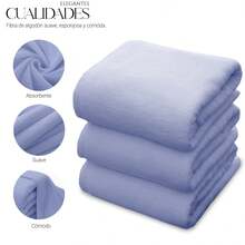 Shendy Vendy Pack de Toalla de baño de algodón puro, rectangular de 70*140cm, con patrón elegante Toalla De Baño Grande Completo 100% Algodón Suave ,absorbente, de secado rápido, resistente al color, adecuada para baño, hotel, viaje, fiesta, regalo, salón - MOD105 AZUL - Ver 5