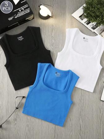 3pcs Breathable Seamless Sports Camisole Top, Elastic Comfortable Yoga Fitness Activewear Vest For Running, Can Be Worn As Outerwear Or Underwear